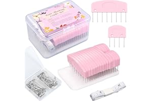 OPSTIN 120Pcs Knit Blocking Pins Kit, Blocking Pins for Knitting, Knit Blocking Pins for Blocking Mats, 20 Knit Blockers Pins Kit, Crochet Blocking Pins, Knit Blocking Combs with 100 T-Pins and Storage Box