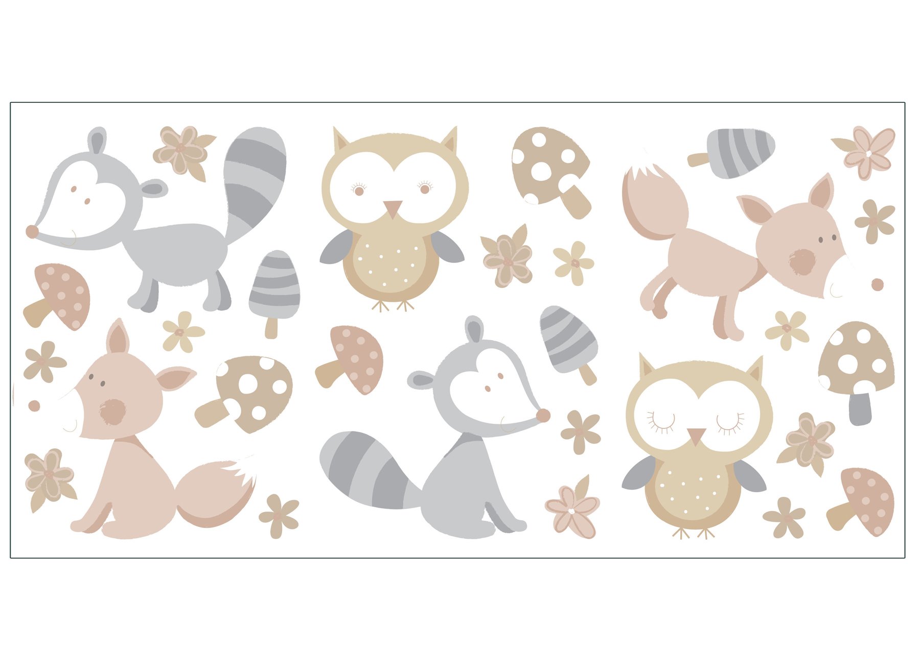 Fun4walls Forest Friends Wall Stickers-Neutral