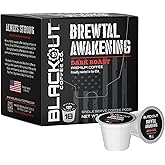 Blackout Coffee Brewtal Awakening Dark Roast Coffee – HIGH CAFFEINE, Bold & Strong, Fuel Your Mission – 18 Count Coffee Pods