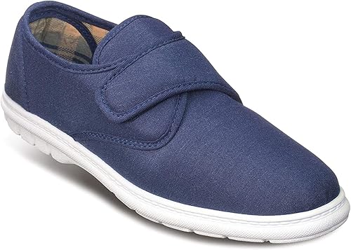 mens canvas shoes with velcro fastening