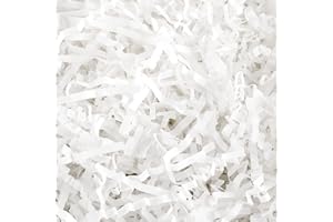TCAIRG White Crinkle Cut Paper Shred Filler (1/2 LB) for Gift Wrapping and Basket Filling - Shredded Paper for Gift Box, Box Confetti Shredded, Box Stuffing