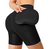 Nebility Women's Butt Lifting Shapewear - Built-in Hip & Butt Pads Mid-Rise Padded Shaper Shorts Booty Enhancer Lifter