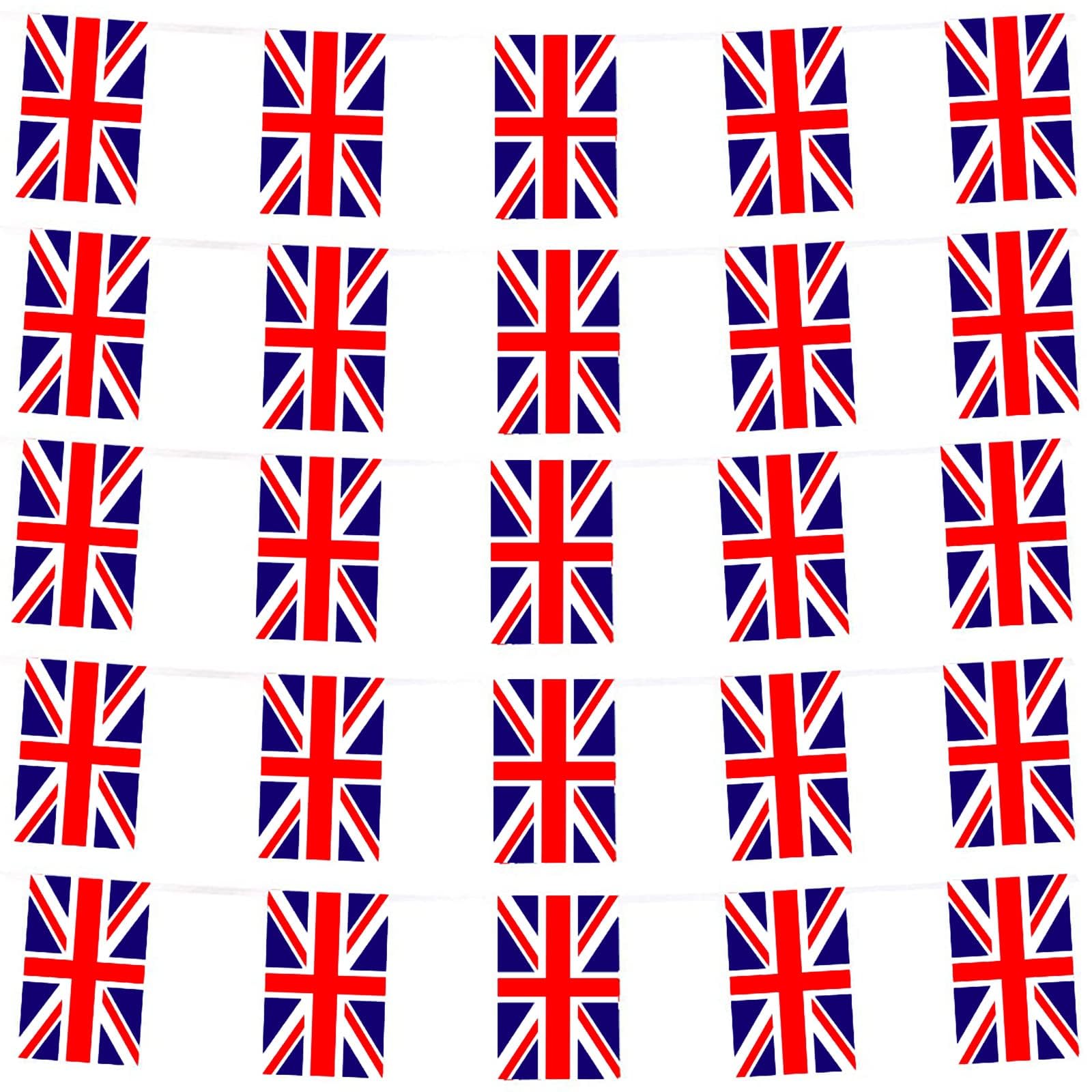 YAAVAAW 10m/32.8ft Union Jack Bunting Flags King Charles III Coronation Decor Flags,Kings Coronation Bunting,UK British Bunting Waterproof Flag Royal Events Street Party Britain Support