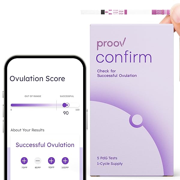 PROOV PDG TEST STRIPS FOR WOMEN – 5 PROGESTERONE TEST STRIPS – CONFIRM SUCCESSFUL OVULATION AT HOME – 1 CYCLE PACK – FERTILITY TRACKER – COMPATIBLE WITH FERTILITY, PREGNANCY & OVULATION TESTS