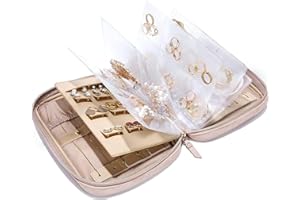 Jewelry Travel Organizer Case,Jewelry Storage Book Binder Jewelry Bag Clear Pockets Travel Jewelry Storage Bag for Necklace,E