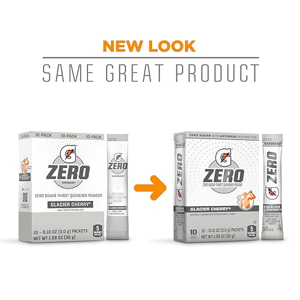 GATORADE G ZERO POWDER PACKETS GLACIER CHERRY 1.08OZ 10CT