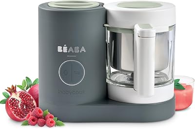 Beaba Babycook Neo 6-in-1 Food Processor Steamer Glass Bowl Grey