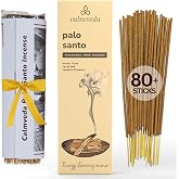 CALMVEDA Holy Palo Santo Incense Sticks for Cleansing - 80, Charcoal Free | Handmade from Upcycled Flowers, IFRA Compliant Cleansing Incense, Inciensos Para Sacar Malas Energias