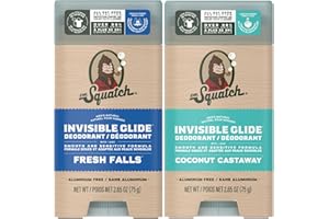 Dr. Squatch Invisible Glide Natural Deodorant – Smooth Glide with No Stains – Aluminum Free & Dermatologist-Tested Formula Su