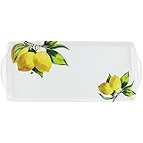 Calypso Basics Melamine Sandwich/Tidbit Tray, White, Lemon, Green, Small (6419)