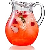 YYZIIOQ Plastic Pitcher, Clear Water Pitcher with Lid, Fridge Jug, BPA-Free, Shatter-Proof, Great for Iced Tea, Lemonade, Juice, Milk, and More (2 Quart/72oz)