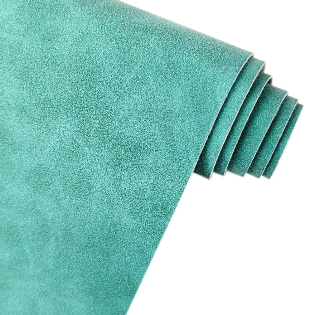 Cyan Soft Faux Suede Fabric 30x135cm Synthetic Faux Leather Frosted Leatherette for Car Decoration Home Textiles — image 1