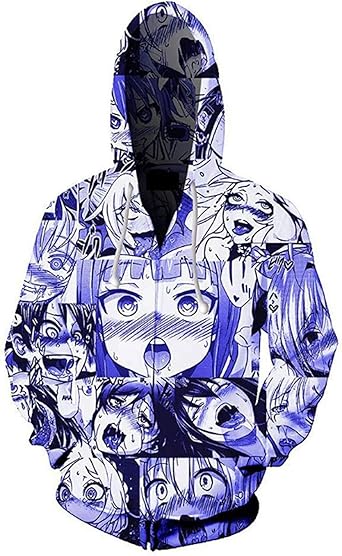 ahegao zip up hoodie