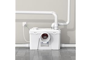 CrestWave 500W Macerator Pump, Heavy Duty Upflush System with 4 Water Inlets, 20L/M Flow, Perfect for Sink Toilet Basement Kitchen Shower Bathtub Laundry Waste Water in Homes, Off-Grid Sewage, Boat RV