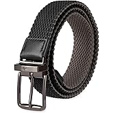 DOCKERS mens Reversible Stretch Fabric Braid Belt - Summer Belt, Golf Belt, Nautical