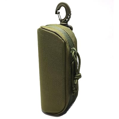YUNCAIMAOYI Tactical Molle Glasses Case Tactical Eyeglasses Case Shockproof Sunglasses Carrying Protective Box with Clip Green