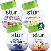Stur - Founder's Favorites Variety Pack, Natural Water Enhancer, (4 Bottles, Makes 80 Flavored Waters) - Sugar Free, Zero Calories
