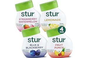 Stur - Founder's Favorites Variety Pack, Natural Water Enhancer, (4 Bottles, Makes 80 Flavored Waters) - Sugar Free, Zero Calories