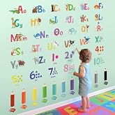 SHUCHING Animal Alphabet Numbers Wall Decal, ABC Sticker for Kid Room | Educational ABC Learning Wall Decor for Classroom Learning Center Kindergarten Preschool Playroom Nursery Homeschool