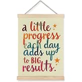 Supwhd Colourful Positive Affirmations Wall Decor, Inspirational Add Up to Big Results Office Wall Art, Motivational Quotes Wall Art for Office Classroom Home, 12x16