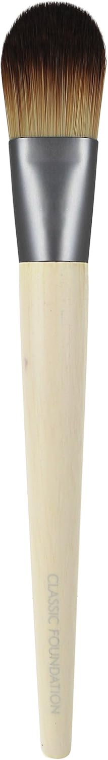 EcoTools Flat Foundation Brush Made with Recycled and Sustainable Materials Cruelty Free Synthetic Taklon Bristles Aluminum Ferrule Recycled Packaging: Beauty