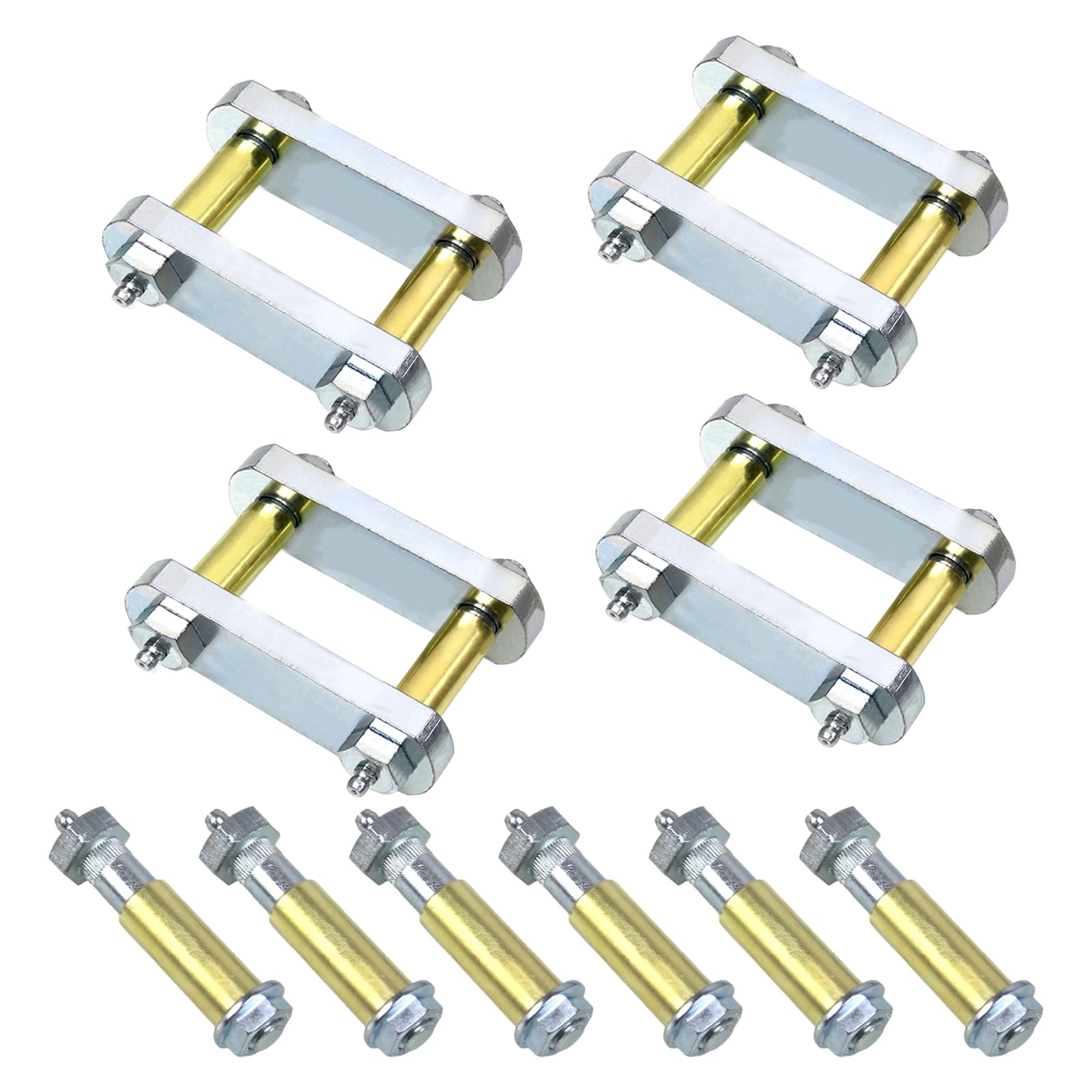 Photo 1 of Sporacingrts Heavy Duty Shackle Upgrade Kit Compatible with CRE3000 Stock and Equaflex Trailer Shackle kit 3.125” Shackles Tandem Axle Replaces UO12-021 (Silver) Bolt