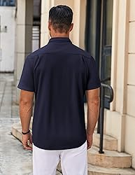 COOFANDY Dress Shirts for Men Short Sleeve Solid