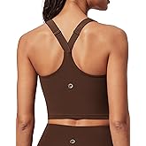 IUGA Buttery Adjustable Workout Tank Tops Woman with Built in Bra Y Back Longline Sports Bra Athletic V-Neck Crop Tops