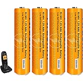 Nraonrn 4 Pack NI-MH AAA Rechargeable Battery for Panasonic Cordless Phones | 1.2V 550mah Pre-Charged, Low Self-Discharge AAA Rechargeable Batteries for Cordless Handset, Remote Controls, Electronics