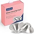 Boboduck The Original Silver Nursing Cups - Nipple Shields for Nursing Newborn, Newborn Breastfeeding Must Haves for Soothe and Protect Your Nursing Nipples - Trilaminate 999 Silver (Regular Size)