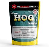 The Sausage Maker&reg; Natural Hog Sausage Casings 32-38mm, Edible Casing For Sausage Making, Stuff Over 25 Lbs Meat, Breakfast, Italian, Polish, Bratwurst, Hot Dog, Pork Links, 1.2-1.5" Dia, Home Pack-1