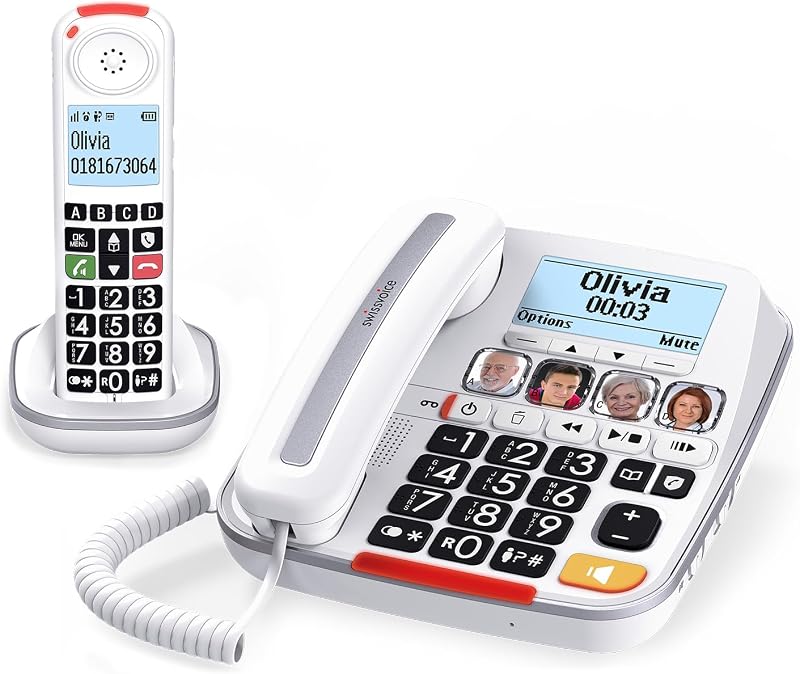 Xtra 3355 DECT Corded Phone with Large Keys Handset