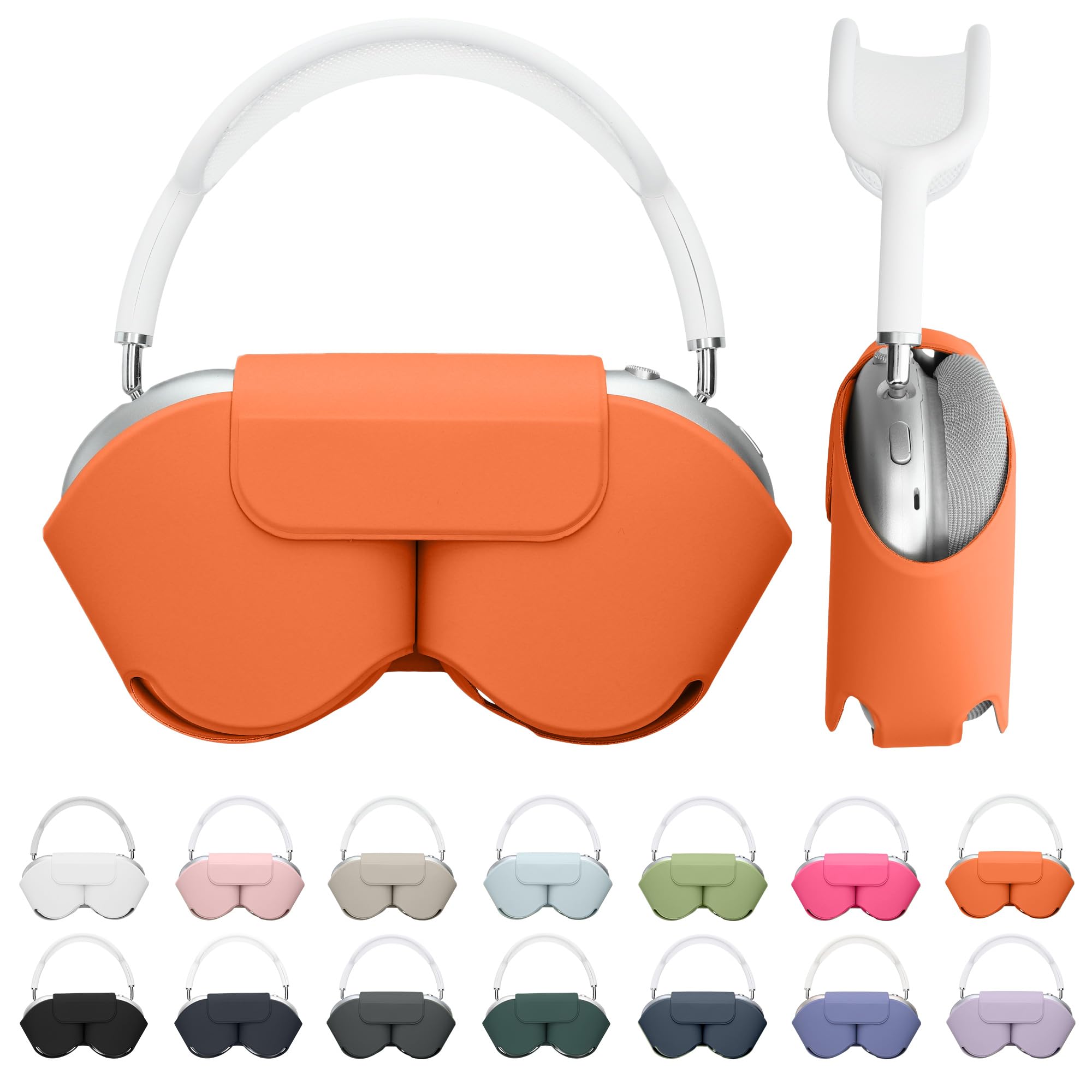 kwmobile Cover for Apple AirPods Max/AirPods Max 2 Case - Sleep Mode Compatibility - Polyester Case for Headphones - Summer Orange