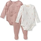 Burt's Bees Baby Unisex 3-Piece Bodysuit and Pant Set, 100% Organic Cotton Infant Outfit