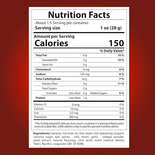 BANANA JOE THAI SWEET CHILI BANANA CHIPS, 1.65 OZ