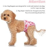 Heyu-Lotus Reusable Dog Nappies 3 Pack Female Washable Period Pants S/M 30-48cm view 5