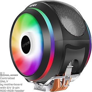 upHere CCF150ARGB High Performance CPU Air Cooler with 4 Direct Contact Heat Pipes,Dual 120mm SYNC RGB PWM Fan for Intel/AMD CPUs (AM4 Compatible)