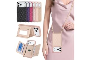 Cavor for iPhone 17 Pro Wallet Case with Card Holder for Women, for iPhone 17 Pro Case with Strap, Crossbody Lanyard, PU Leat