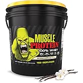 COLOSSAL LABS Muscle Whey Protein Flavored Protein Powder, 25,000mg Amino Acids/Serving, Cold Filtered(Packaging May Vary) (12 Pound (Bucket), Vanilla)