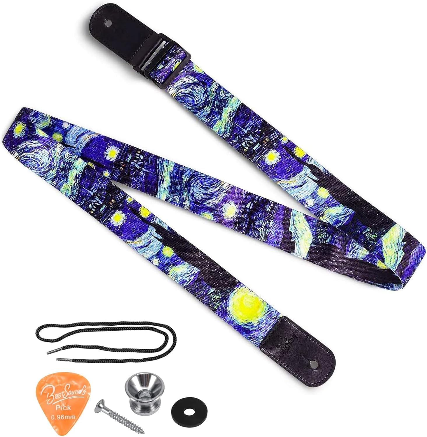BestSounds Van Gogh Ukulele Strap Starry Night for Soprano Concert Tenor & Baritone Ukulele (Uke-Starry Night)