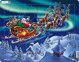 Larsen XM1 Santa Claus Sleigh Northern Lights Jigsaw Puzzle 26 Pcs Kids Ages 6+ view 9