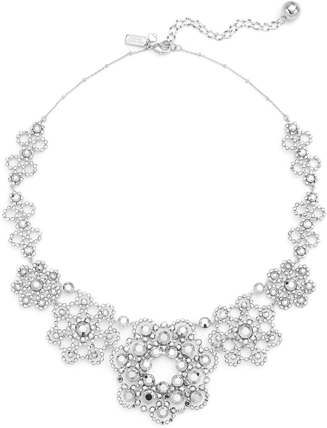Kate Spade New York Silver Crystal Lace Necklace Jewelry