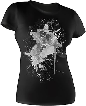 Skateboarding_III schwarzes modernes Damen / Frauen T-Shirt mit