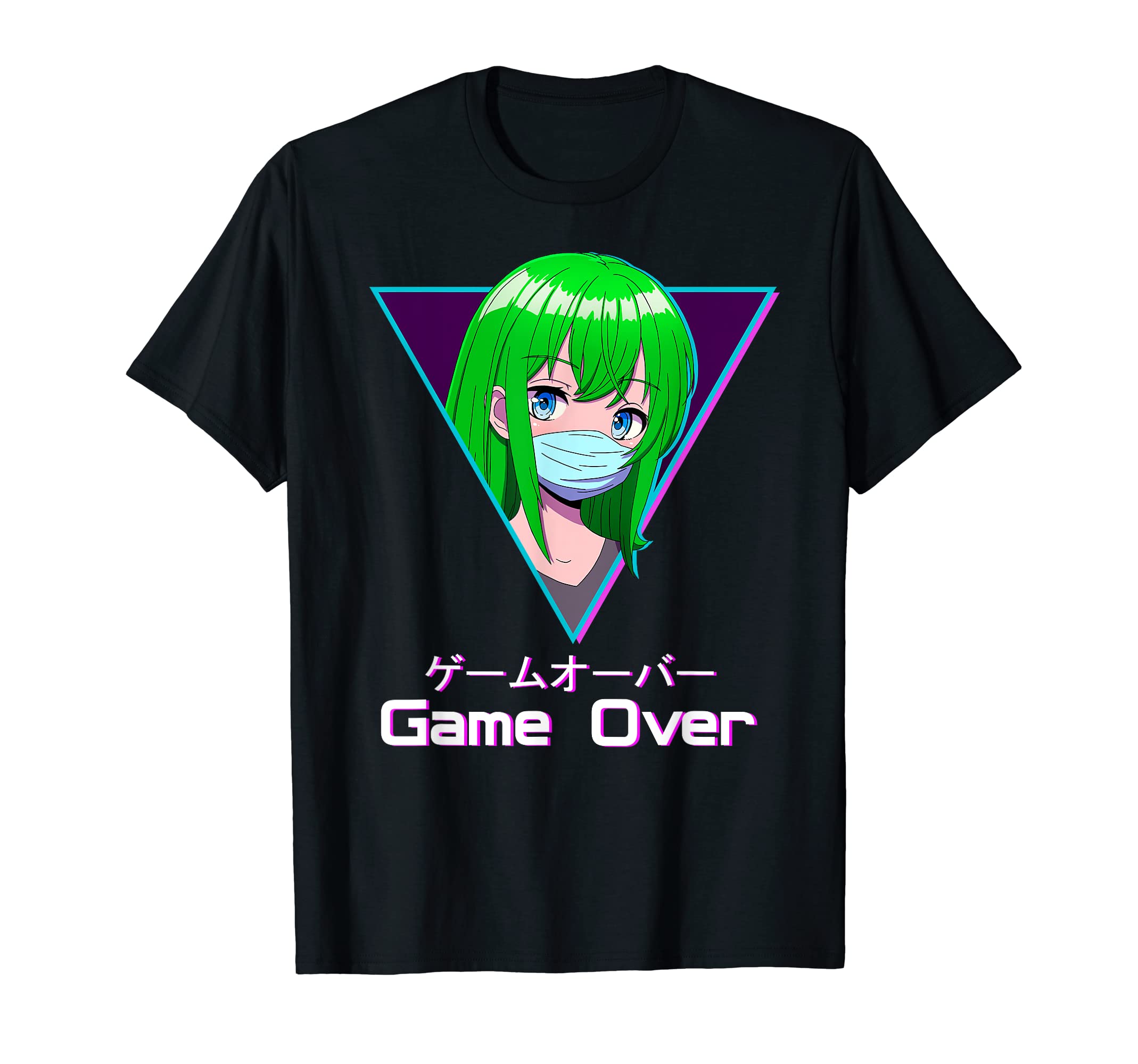 Anime Girl Game Over Japanische Vaporwave Antisocial T-Shirt