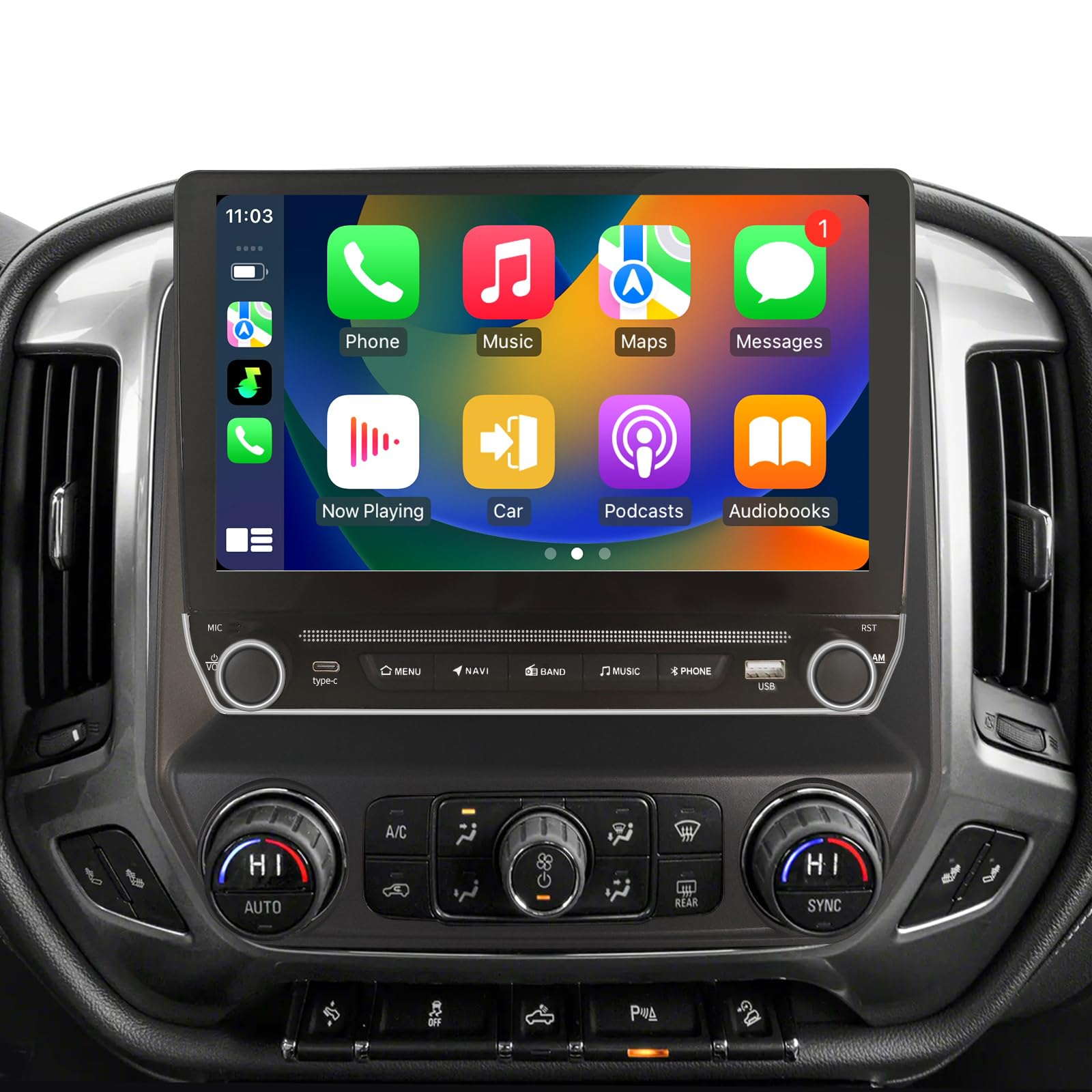 Photo 1 of Car Radio for Chevrolet Silverado GMC Sierra 2014-2019 Stereo Replacement with Wireless Carplay Android Auto 10.1 inch Touch Screen Head Unit with GPS Bluetooth 4G WiFi DSP SWC FM/AM/RDS Backup Camera