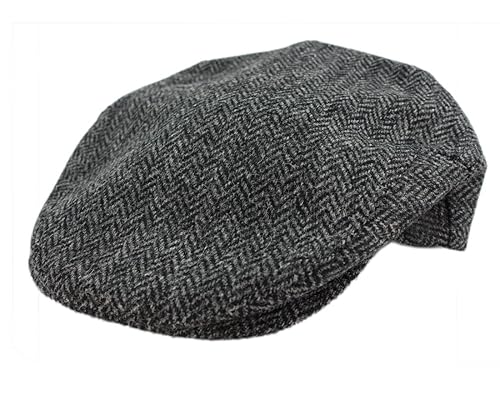 Irish Newsboy Flat Cap for Men Made in Ireland, Herringbone Irish