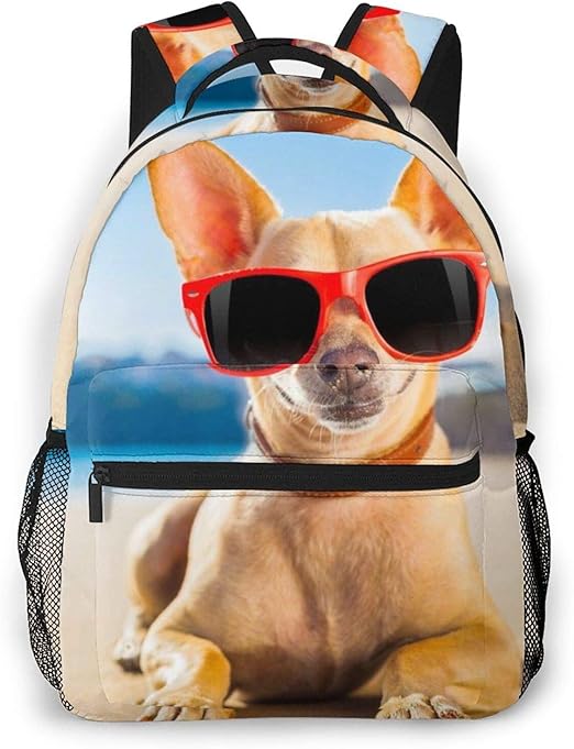 Chihuahua Dog Print Casual Backpacktravel Backpack Multipurpose Laptop