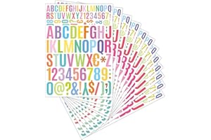 LHDIROP 12 Sheets Large Letter Stickers Vinyl Self-Adhesive Number Alphabet Vinyl Stickers, Mailbox Numbers Labels DIY Crafts Art Making, 0.8-1.6 Inch Self Adhesive Letters Number Kit Mailbox Stickers