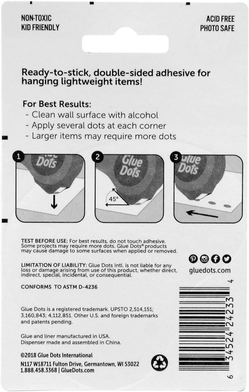 Glue Dots Permanent Dot N' Go Dispenser with 200 (.375 Inch) Permanent Adhesive Dots (11346) : Office Adhesives And Accessories : Office Products