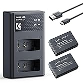 K&F CONCEPT 2 Pack LP-E17 Battery and Charger Set Compatible with Canon EOS R10, R8, R50, Rebel T8i, T7i, T6i, T6s, Powershot